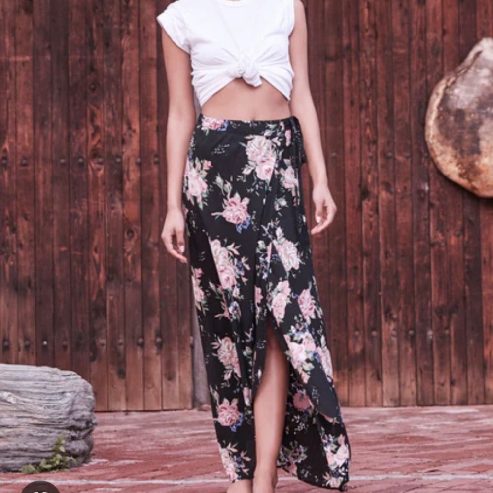Rare Auguste the Label Wild Rose Maxi Wrap Skirt - Floral Print